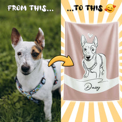 Minimal Line Illustration Style Custom Flannel Blanket from Your Photo