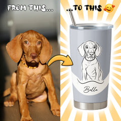 Hand Drawn Minimal Line Illustration Style Custom 20oz Tumbler from Your Photo
