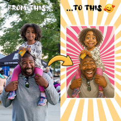 Caricature Style Custom Canvas Print from Your Photo