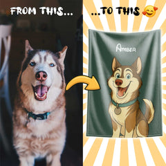 Fairy Tale Cartoon Style Custom Flannel Blanket from Your Photo