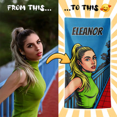 Personalizza il tuo telo mare con ritratto artistico personale!