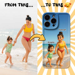 Pixar-Inspired TPU iPhone Case – Custom 3D Cartoon Portrait from Your Photo
