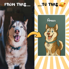 Fairy Tale Cartoon Style Custom Canvas Print from Your Photo