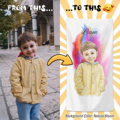 Personalizza il tuo telo mare con ritratto artistico personale!