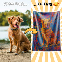 Pop Splash Expressionism Art Style Custom Flannel Blanket from Your Photo