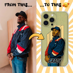 Pop Art Clear TPU iPhone Case – Lichtenstein Comic Style Portrait from Your Photo