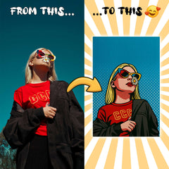 Pop Art Comic Style Custom Canvas Print from Your Photo