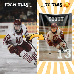 Custom Sports Flannel Blanket – Turn Your Photo into a Pixar-Inspired Athlete Character