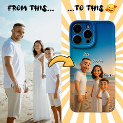 Pixar-Inspired TPU iPhone Case – Custom 3D Cartoon Portrait from Your Photo