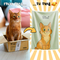 Fairy Tale Cartoon Style Custom Flannel Blanket from Your Photo