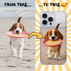 Pixar-Inspired Clear TPU iPhone Case – Custom 3D Cartoon Portrait from Your Photo