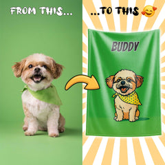 Pop Art Comic Style Custom Flannel Blanket from Your Photo