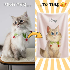 Fairy Tale Cartoon Style Custom Flannel Blanket from Your Photo