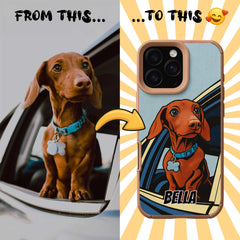 Pop Art TPU & PU iPhone Case – Lichtenstein Comic Style Portrait from Your Photo