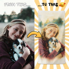 Personalizza il tuo telo mare con ritratto artistico personale!