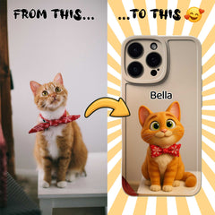 Pixar-Inspired TPU iPhone Case – Custom 3D Cartoon Portrait from Your Photo