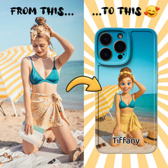 Pixar-Inspired TPU iPhone Case – Custom 3D Cartoon Portrait from Your Photo