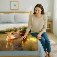 Pixar-Inspired Custom Flannel Blanket from Your Photo