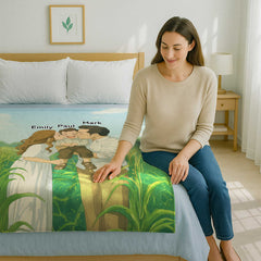 Ghibli-Inspired Custom Flannel Blanket from Your Photo