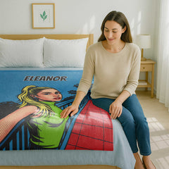 Pop Art Comic Style Custom Flannel Blanket from Your Photo