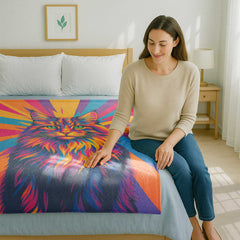 Neon Pop Style Custom Flannel Blanket from Your Photo