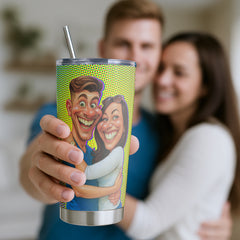 Caricature Style Custom 20oz Tumbler from Your Photo