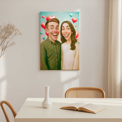 Caricature Style Custom Canvas Print from Your Photo