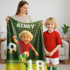 Custom Sports Flannel Blanket – Turn Your Photo into a Pixar-Inspired Athlete Character