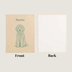 Retro Line Illustration Style Custom Flannel Blanket from Your Photo