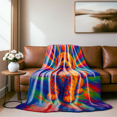 Modern Digital Pop Expressionism Pet Portrait Custom Flannel Blanket from Your Photo