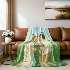 Ghibli-Inspired Custom Flannel Blanket from Your Photo