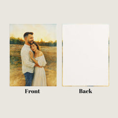 Original Watercolor Art Style Custom Flannel Blanket from Your Photo