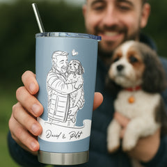 Hand Drawn Minimal Line Illustration Style Custom 20oz Tumbler from Your Photo