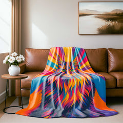 Neon Pop Style Custom Flannel Blanket from Your Photo