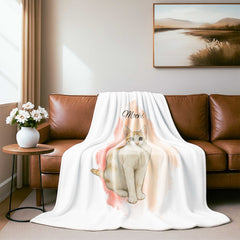 Watercolor and Pen Art Style Custom Flannel Blanket from Your Photo