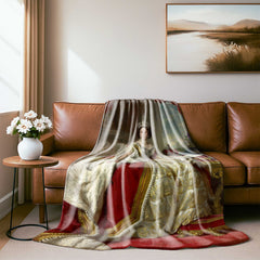 The Queen Oil Painting Style Custom Flannel Blanket from Your Photo