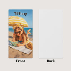 Pixar-Inspired Custom Beach Towel – Book Girl Summer Edition from Your Photo