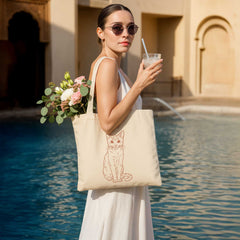 Retro Line Illustration Style Custom Tote Bag From Your Photo