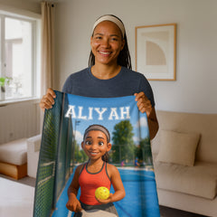 Custom Sports Flannel Blanket – Turn Your Photo into a Pixar-Inspired Athlete Character