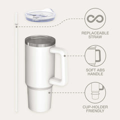 Hand Drawn Minimal Line Illustration Style Custom 30oz Tumbler with Handle from Your Photo