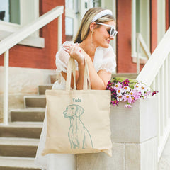 Retro Line Illustration Style Custom Tote Bag From Your Photo