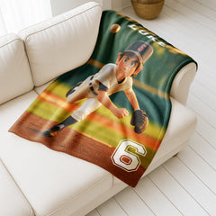 Custom Sports Flannel Blanket – Turn Your Photo into a Pixar-Inspired Athlete Character