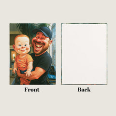 Hand-drawn Caricature Style Custom Flannel Blanket from Your Photo