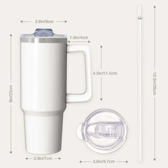 Hand Drawn Minimal Line Illustration Style Custom 30oz Tumbler with Handle from Your Photo