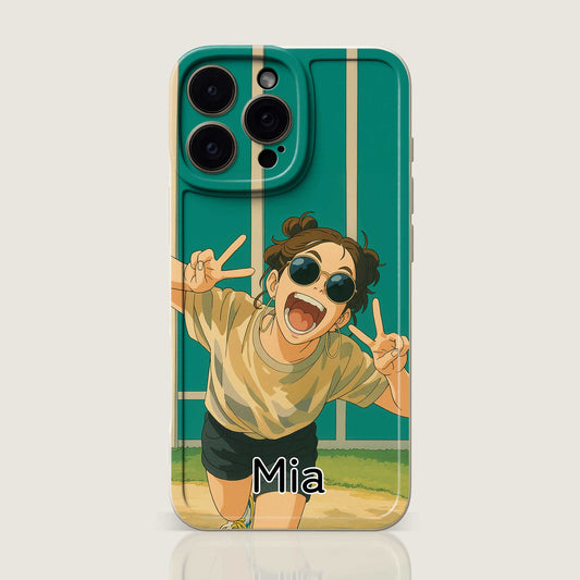 Ghibli-Inspired TPU iPhone Case – Custom Cartoon Portrait from Your Photo