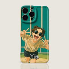 Ghibli-Inspired TPU iPhone Case – Custom Cartoon Portrait from Your Photo