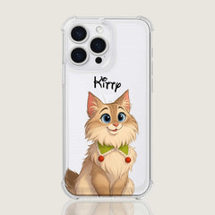 Fairy Tale Pet Portrait Clear TPU iPhone Case – Custom Cartoon Portrait from Your Photo