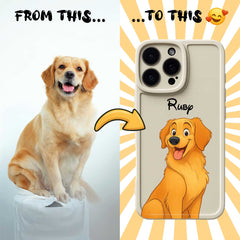 Fairy Tale Pet Portrait TPU iPhone Case – Custom Cartoon Portrait from Your Photo