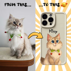Fairy Tale Pet Portrait TPU iPhone Case – Custom Cartoon Portrait from Your Photo