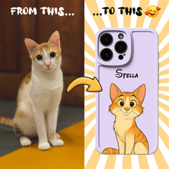 Fairy Tale Pet Portrait TPU iPhone Case – Custom Cartoon Portrait from Your Photo